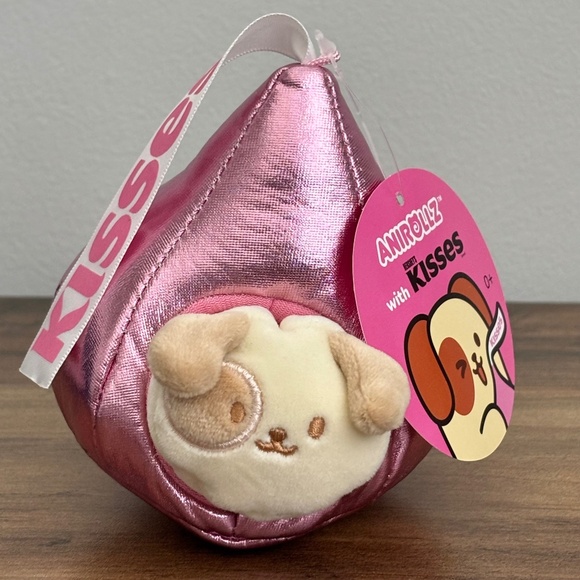 ANIROLLZ X Puppy Dog PUPPIROLL Metallic Hershey Kisses Plush Pink Stuffed NWT - Picture 1 of 10